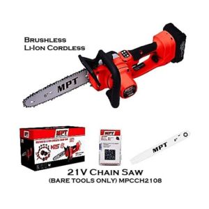 BUILDMATE MPT 21V Brushless Li-Ion Cordless Chain Saw (BARE TOOLS ONLY) MPCCH2108 for quick clean cuts
