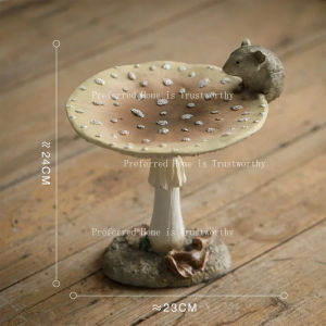 ZZSA Mushroom Bird Feeder Key Storage Entrance Foyer Decoration Living Room Resin Decoration Z1H5K