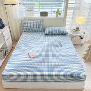 Sọc bedsheet đơn giản bông kẻ sọc pinstripes siêu mềm màu xám trắng Ra Bọc Nệm với cao su duy nhất Nữ Hoàng Nệm King Bìa