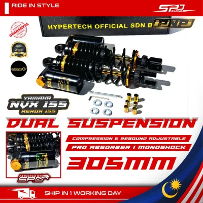 Monoshock Dual Suspension Absorber 285MM 305MM Hypertech Adjustable With Gas Ultimate Pro NVX155 AEROX NVX V1 V2