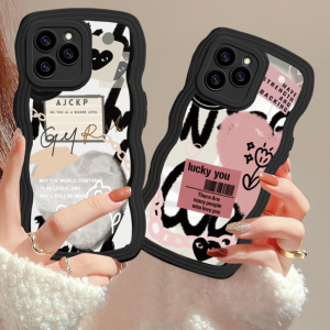 (Lokal Ready) Xinyu Casing hp iPhone 14 iPhone 14 Pro Max iPhone 11 iPhone13 Pro Max 11 Pro Max iPhone 12 XR XS MAX iPhone 6 6S 7 8 Plus SE 2020 Wavy Edge Graffiti Love Heart Comme des Garcons Sarung Soft Case