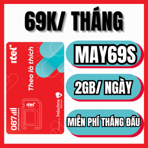 Sim Vinaphone ITEL MAY69S Truy Cập 2GB/Ngày Tốc Độ Cao + 10 Phút Gọi Mỗi Tháng Miễn Phí Trọn Gói Tháng Đầu Lỗi 1 Đổi 1 | FREESHIP - CHƯA KÍCH HOẠT