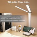 Double Head Desk Lamp LED Rechargeable Table Light Touch Dimmable Foldable Eye-Care Reading Lamp for Office Study Work Cordless Modern Blue. 