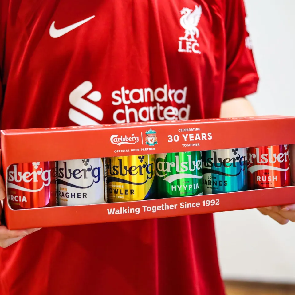 limited edition Carlsberg Liverpool FC Legends Edition cans