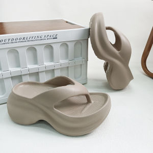 [Free Shipping] WomenS Wedge Flip-Flops 2026 Summer New Thick-Soled Solid Color Korean Style Sandals For Outdoor Beach Use