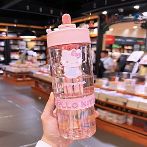 Botol Infused Water BPA FREE Sanrio Kuromi Hello Kitty Pokemon Pikachu Cinnamoroll Melody Tempat Minum Anak Lucu Sari Buah 850ml Terbaru Sedot Teguk Tritan