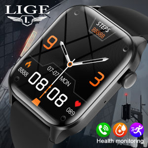 LIGE watch for man 1.83" Screen Full touch Fitness Tracker Bluetooth Call Smart Clock Women Casual Watches