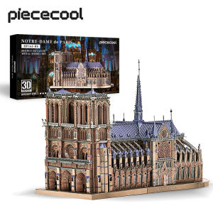 Piececool 3D Metal Puzzles for Adults Notre Dame De Paris Church Metal Model Kits French Cathedral Building Blocks Sets