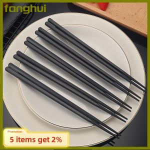 fanghui 1 cặp hợp kim Trung Quốc đũa thực phẩm Nhật Bản Sushi Gậy tái sử dụng không trượt máy rửa chén an toàn tre hình dạng thực phẩm cấp đũa