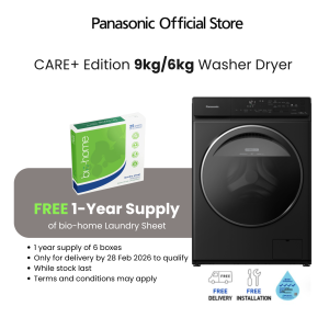 Panasonic Care+ Edition 9kg/6kg Front Load Washer Dryer NA-S96FR1BSG with Blue Ag+