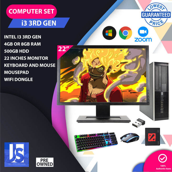 COMPUTER SET PACKAGE / INTEL i3 3RD GEN / 4GB RAM / 500GB HDD / 22 INCHES  MONITOR / KEYBOARD AND MOUSE / WINDOWS 10 PRO / MICROSOFT OFFICE / 3 MONTHS  WARRANTY | Lazada PH