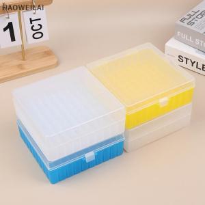 [HAOWEILAI] ชั้นวางกล่องพลาสติก100รูสำหรับห้องแล็บหลอดไครโอความจุ2มล. 1.5มล. 1.8มล. พร้อมฝาครอบเชื่อมต่อ