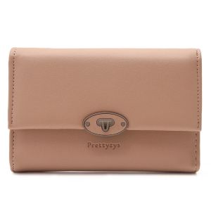 Dompet Anak Perempuan พับได้สำหรับผู้หญิงแฟชั่นกระเป๋าสตางค์ขนาดกลางที่ใส่บัตรของผู้หญิงกระเป๋าเงินใส่เหรียญหนัง Pu