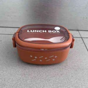 Lunch Box Be With You / Kotak Makan 900ML BPA Free Anti Tumpah Free Sendok Garpu 48883