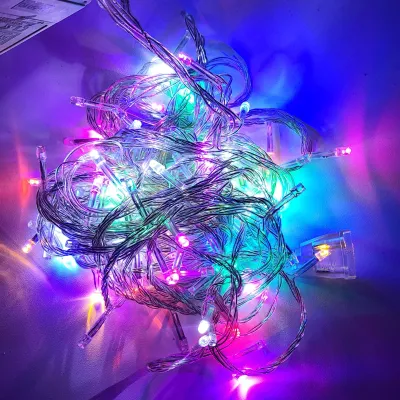 LAMPU Hias Tumblr 10 Meter 100 LED Rainbow RGB Kabel Hitam Dekorasi Natal Agustus 17an Kamar Tidur Kafe Pesta Wedding Kelap Kelip Warna Warni Waterproof Indoor Outdoor Awet Kualitas Cahaya Terang Jadi Store