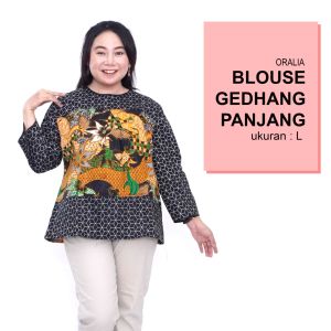 Atasan Batik Jumbo Wanita & Blouse Big Size Wanita M-L-XL-2L-3L-4L-5L-6L-7L Model Big Blus Kantor Seragam Batik
