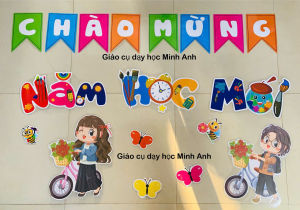 Set phụ huynh học sinh tổng kết cuối năm chào mừng năm học mới back to shool trang trí bảng đã ép plastic sẵn nam châm