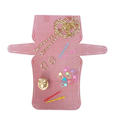 Cross Stitch Bucket Bag Plastic Mesh Sheet handmade woven bag DIY Set Beg Crossbody Dompet Syiling Buatan Tangan