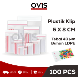 Plastik Klip 5x8 cm Ziplock Zipper Lock Kantong PE Obat Isi 100 Pcs
