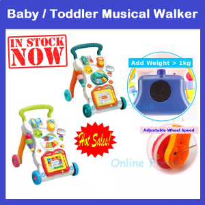 🎈Ready Stock🎈 4 in 1 Baby Toddler Push Music Walker Education Learning Toys Walk Stand Trolley toy