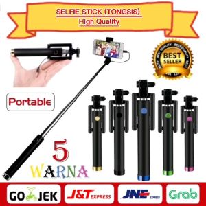 Anju1234 Tongsis model Terbaru TONGSIS FULL BLACK KABEL SELFIE STICK MONOPOD TOMBOL SELFIE STICK HOLDER