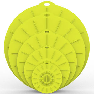 Justliving Bộ nắp đậy bát giữ tươi bằng silicon 5 cái/bộ Bộ Nắp bát chống nước chống bụi chống nước chống bụi thực phẩm lò vi sóng có thể thay thế nắp đậy hút kín bằng Silicone chịu nhiệt đồ dùng nhà bếp