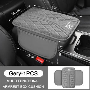 Car Armrest Box Soft Cushion Auto Center Console Pad For Honda City Civci Fit Jazz HRV BRV CRV WRV Brio Accord Lead mobilio Mugen Type R S ﻿ Car Armrest Box Heightening Pad With Pockets