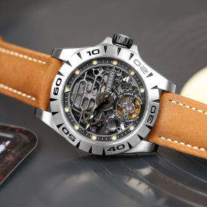 Boderry Urban Mens Titanium Watches Top Brand Fashion Skeleton Automatic Mechanical Waterproof Watch Hi-beat 72H Power-reserve