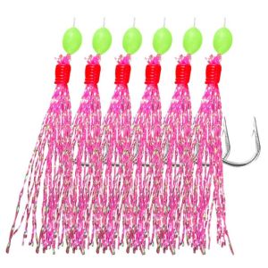 AIRER ตะขอแขน6อัน เหล็กคาร์บอนสตีล เบส COD ที่ส่องสว่างส่องสว่าง Noctilucine ขนนกแมคเคอเรล อุปกรณ์ตกปลาทะเล เหยื่อตกปลาเสียงแหลม แท่นขุดเจาะน้ำจืด อุปกรณ์ตกปลาซาบิกิ