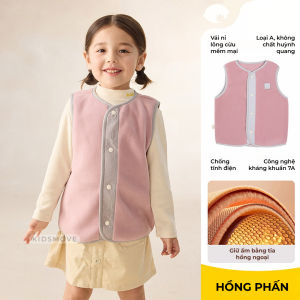 Áo gile lông cừu giữ nhiệt cho bé Lemonkid – Hai mặt mềm mịn chống gió kháng khuẩn an toàn
