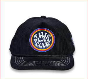 Topi Corduroy Black Club Fanel Hitam Grafis Multicolor