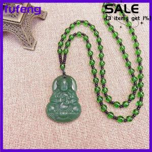 fufeng Classic Natural Chinese Buddha Pendant Necklace Fashion Charm Jewelry Carved Blessing Lucky Amulet Gifts For Women Men