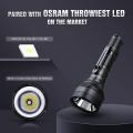 Lumintop GTA Portable Thrower Flashlight led Rechargeable 4 Modes Electric Torch Long Range 585 meters Waterproof Search Light 550 Lumens with Tail Switch Include Battery. 