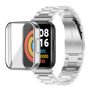 Redmi Watch 4 Screen Protector TPU Case For Xiaomi Redmi Watch 3 active/Redmi Watch 3 lite/Redmi Watch3 /Redmi Watch 2 Lite Strap Metal Stainless Steel Bracelet Watchband