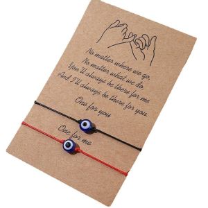 6Pcs/2Pcs Gelang Couple Persahabatan Tali Mata Devil eye evil / Eye Evil Bracelet Tali Korea untuk Pasangan dan Hadiah
