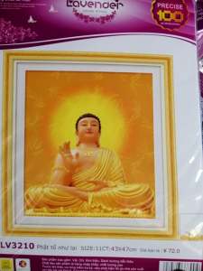 Tranh thêu chữ thập Phật Tổ Như Lai (chưa thêu) LV3210