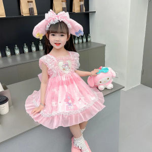 Alimy tune girls Summer suspension princess dress kawaii Kuromi anime sanrios cartoon sweet girly heart cute Lolita tutu dress
