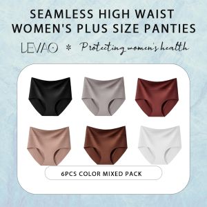 LEVAO-6PCS plussizepantyhigh waist panty for womenseamless panty for women setSports panties