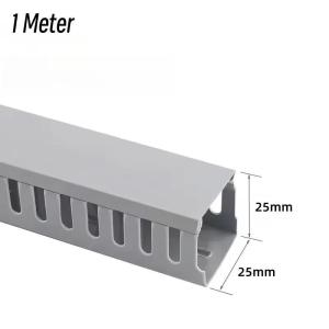 Open-Slot Cable Duct 25x25mm 1m/PVC Grey Wiring Trunking/Home Office Management Kit Set