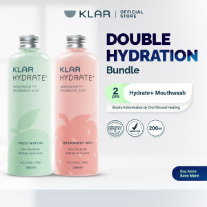 KLAR Double Hydration - Obat Kumur untuk Atasi Mulut Kering Gusi Sensitif & Perawatan Bau Mulut dalam 1 Menit | Mouthwash with Extract Hyaluronic Acid (2Pcs)