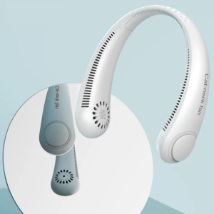 Hands-Free Neck Fan Air Cooler - Bladeless, 3 Speeds, Micro USB Rechargeable - Portable Neckband Fan with 4000mAh Battery Capacity and 360° Surround Blower