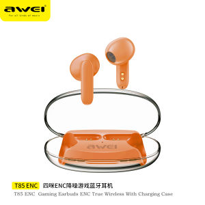 Awei T85 ENC TWS Earbuds -40dB Noise Cancelling Bluetooth 6.0 In Ear Gaming Earphone with 4 Microphones 35H Playtime IPX6 Waterproof for Laptop Pad Phones Sports