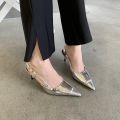 Giày Sandal Cao Gót Nữ Mũi Nhọn Quai Mảnh Bóng Cao Cấp Đế 5cm Thời Trang Khí Chất Phong Cách Anh Quốc CG22 Taoladyshoes. 