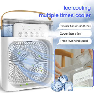 ✅100% Original UME Desktop Humidifier Cooler Spray Mist Fan Air Cooling Fan with 7 Colors LED