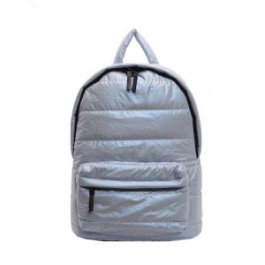 Casual Lightweight Metallic Puffer Backpack for Women Stylish Quilted Travel School Shoulder Bag with Zippered Closures