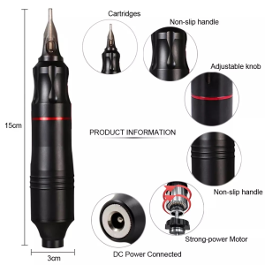 Rotary Tattoo Pen Machine Kit - Silent Motor Full Set with Free Gift (Tattoo Supplies)
