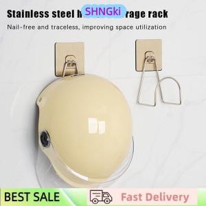 SHNGki Motorcycle Helmet Rack Wall Mount Metal Bike Helmet Holder Mount Stainless Steel Bicycle Helmet Display Hanger Stand