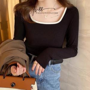 fv88 - Atasan Top Baju Wanita Basic Inner Wear Korea Lengan Panjang Polyester Adem Premium Import