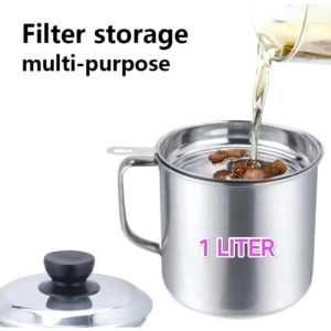 AR Oil Pot - Gelas Saringan Minyak +Tutup Berat 1250gr Untuk wadah penyimpanan minyak setelah menggoreng makanan. Dan dilengkapi saringan halus untuk menyaring sisa ampas makanan setelah menggoreng. Sangat praktis karena mudah dibersihkan dan tidak perlu