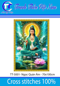 Tranh thêu chữ thập Quan Thế Âm Bồ Tát nhiều mẫu VN (tranh thêu kín) - nhiều kích thước